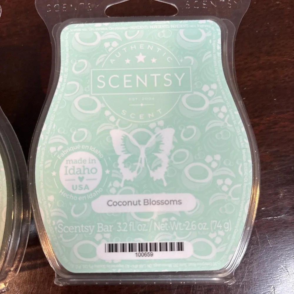 2~Scentsy COCONUT BLOSSOMS Scented Wax Bar Melt NEW